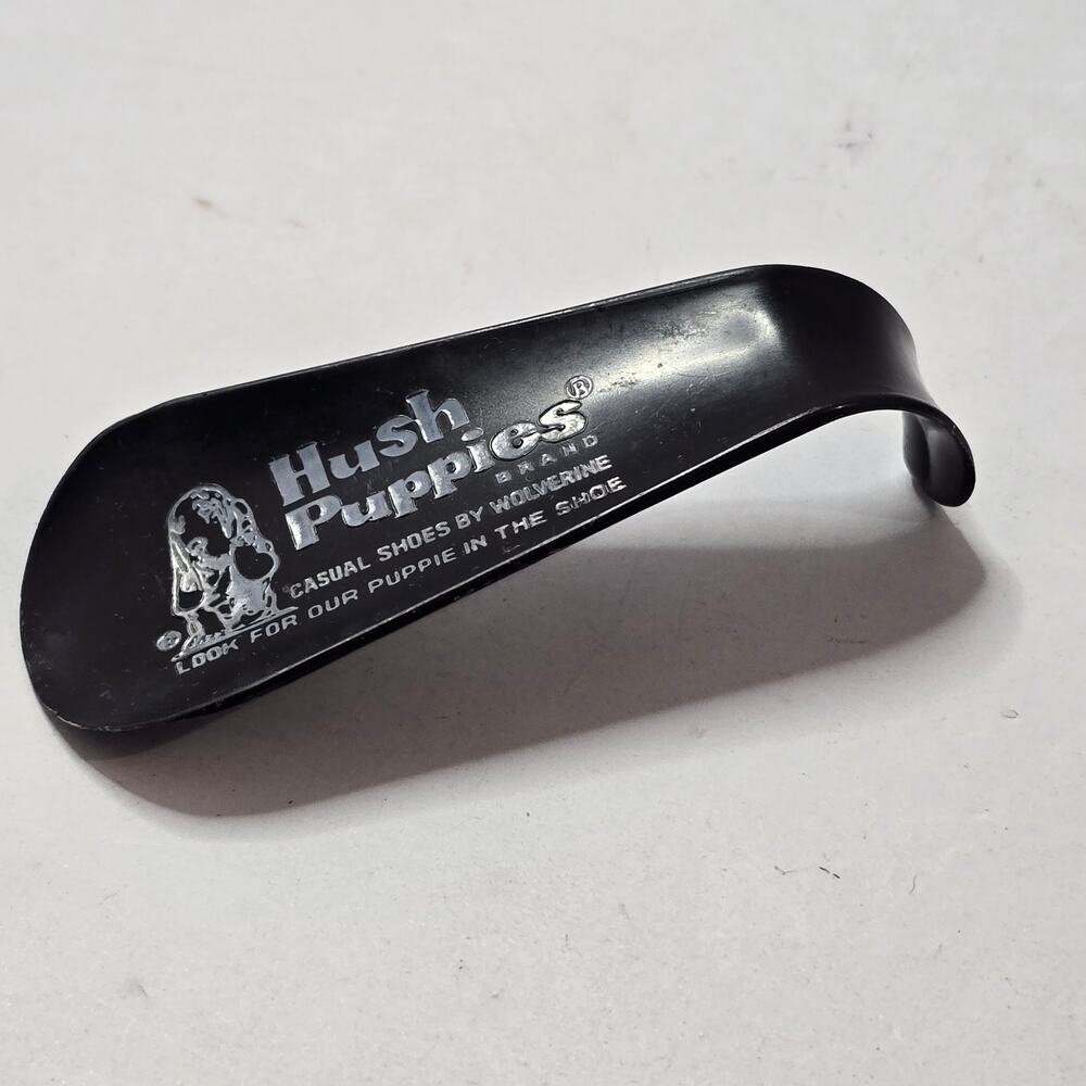 Vintage Hush Puppies Shoe Horn Black Plastic Wolverine Promo Advertising